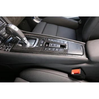 Для Porsche 718 911 2012-2019, автомобильные аксессуары из настоящего углеродного волокна, Мультимедийная кнопка Центрального управления, декоративная отделка рамки
