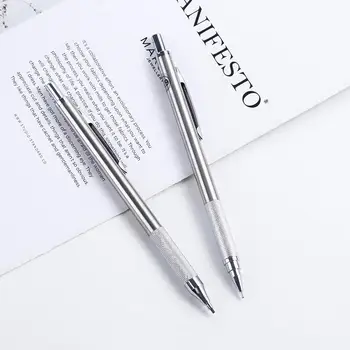 Механический карандаш HB из нержавеющей стали, 1 шт., черный карандаш для письма и рисования для студентов