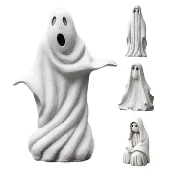 Страшный призрак, статуя на Хэллоуин, Страшные белые скульптуры, Смола, Жуткий декор на Хэллоуин, поделки ручной работы, декоративные украшения для дома