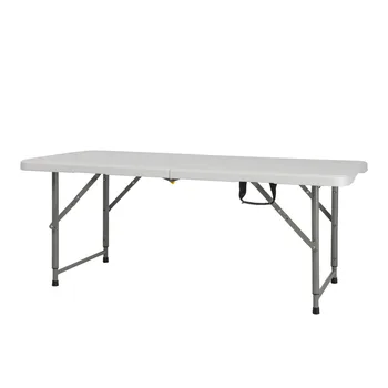 Складной 4-футовый пластиковый столик для патио, белый уличный столик для патио