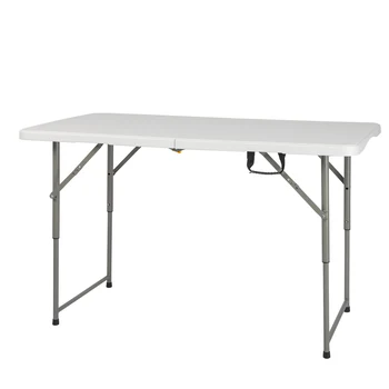 Складной 4-футовый пластиковый столик для патио, белый уличный столик для патио