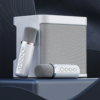 1 комплект Встроенного двойного беспроводного микрофона Для наружного портативного караоке с Bluetooth-динамиком Белого цвета