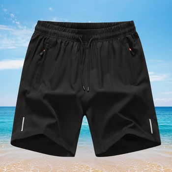 Летние Мужские Пляжные шорты Homme Ice Cool, удобные дышащие эластичные облегающие спортивные шорты для бега и бодибилдинга