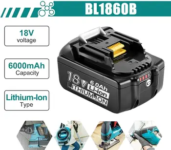 BL1860 6000 мАч Литий-ионная Аккумуляторная батарея для makita 18 В BL1830 BL1840 BL1850 BL1860B LXT 400 Батарея