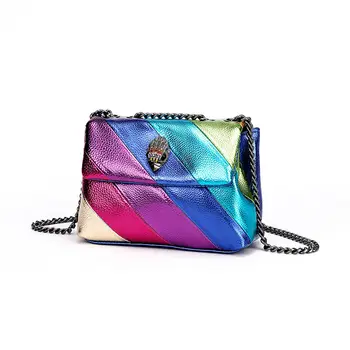 Женские Разноцветные сумки через плечо в стиле пэчворк для женщин, британский бренд, Дизайнерская модная трендовая сумочка из искусственной кожи на плечо