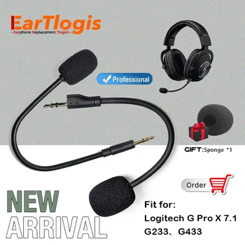 Микрофон EarTlogis для Logitech GPro G Pro X 7.1 G233 G433 Стерео Игровая Гарнитура Профессиональный Высокочувствительный Сменный Микрофон