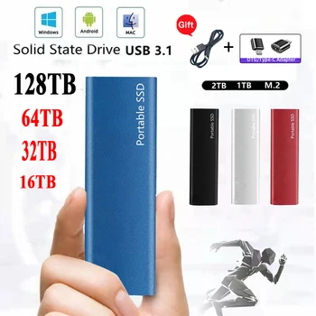 1 ТБ Мини Портативный SSD 2 ТБ M.2 Внешний мобильный твердотельный накопитель Высокоскоростной USB3.1 Жесткий диск для ноутбука Оригинал для телефона/ПК