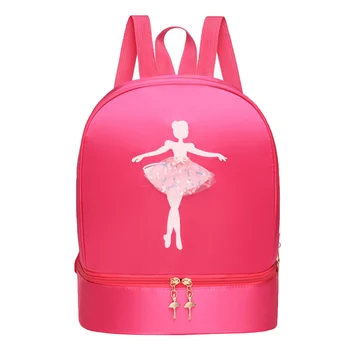 Детский балетный рюкзак для Латиноамериканских танцев для девочек, школьный рюкзак с рисунком Танцующей Девушки, сумки для хранения танцевальных принадлежностей