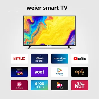 Weier TV 75 дюймов светодиодные телевизоры 65 дюймов 4K UHD smart TV 32 дюйма 55 дюймов QLED TV телевизоры