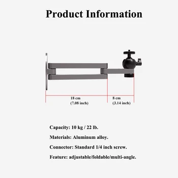 Подставка для проектора Прочный Настенный Кронштейн из алюминиевого Сплава для Универсальных изделий с отверстием для винта 1/4 дюйма Грузоподъемностью XGIMI TD 10 кг