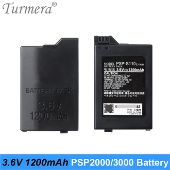 Turmera 1200 мАч 3,6 В Литиевая литий-ионная Аккумуляторная батарея Замена для PSP-2000 PSP-3000 серии 3001 3004 3008 2004