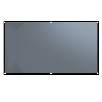 Портативный 1080p Простой металлический проекционный экран с защитой от света 16:9 HD, Складной занавес для домашнего кинопроектора