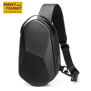 Модная Брендовая мужская Нагрудная сумка Hard Shell 3d, Повседневная Многофункциональная сумка через плечо с USB Для бизнеса и путешествий