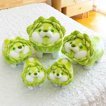 Плюшевые игрушки для собак-овощей из аниме, плюшевые подушки, японская капуста, собака Шиба-ину, мягкие игрушки, куклы для маленьких девочек, подарки на Хэллоуин