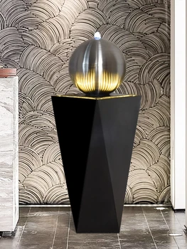 Современный минималистичный шар из кованого железа с трехмерным водным пейзажем, креативная мебель для пола в гостиной, украшения для дома