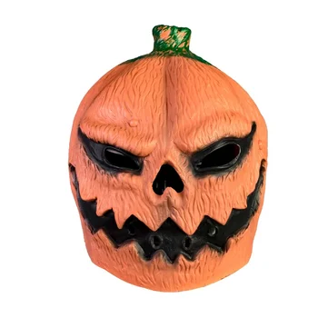Маска с тыквенной головой на Хэллоуин, забавная маска ужасов, латексные танцевальные костюмы, украшение для игр, маска Cos