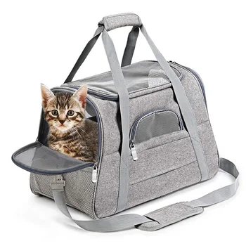 Сумка XZAN для переноски собак, кошек Softl, домашних животных, Портативная дышащая Складная сумка, сумка для транспортировки домашних животных с запирающимися защитными молниями