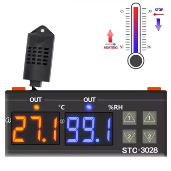 Терморегулятор Инкубатор 220 В/24 В/12 В ЖК-дисплей, цифровой термостат, регулятор температуры и влажности