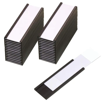 30 шт. Магнитные держатели этикеток с магнитными держателями карт данных с прозрачными пластиковыми протекторами для металлической полки (1x3 дюйма)