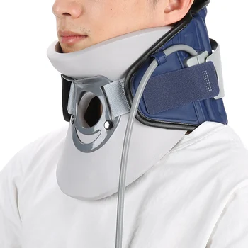 Медицинский Бандаж для шейных позвонков, Надувная поддержка для облегчения боли в шее, Устройства для вытяжения шейки матки, Синяя Мощная поддержка