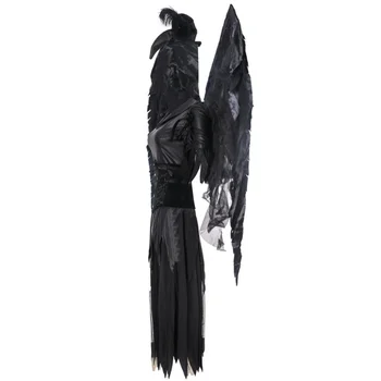 Экстравагантный костюм Черного Дьявола для Косплея, женский костюм вампира, платье Темного Ангела с крыльями, классическое маскарадное платье для взрослых на Хэллоуин