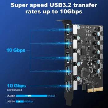 Заводская карта расширения PCIE USB card USB3.2 20 Гбит/с, плата для подключения настольного компьютера без драйвера