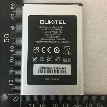 100% Оригинальный Аккумулятор oukitel C8 Новый 5,5-дюймовый Аккумулятор мобильного телефона oukitel C8 3000 мАч с номером отслеживания