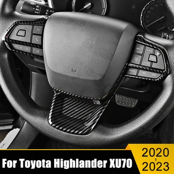 Для Toyota Highlander XU70 Kluger 2020 2021 2022 2023 Гибридный ABS Карбоновый Автомобильный Руль Кнопка Панель Крышка Отделка Наклейки