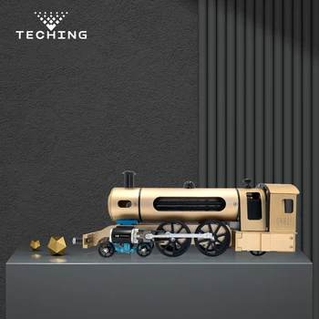 Технологичный 2-колесный Паровой поезд, металлическая модель железных дорог с ЧПУ, автомобильный комплект для образовательной коллекции игрушек