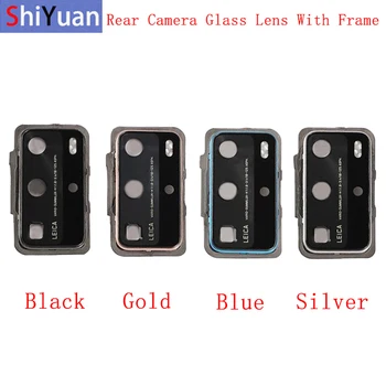 Стекло Объектива задней камеры Заднего вида с металлической рамкой Держатель Для Huawei P40 P40 Pro Замена Запасных частей