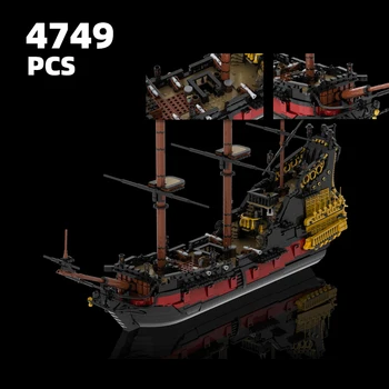 Пиратский корабль MOC Sailship набор строительных блоков Пираты Карибского моря Месть королевы Анны набор кирпичей Модель капитана Джека Воробья