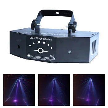 3 Объектива 500 МВт RGB Вращение Gobos Проектор Лазерные Фонари DMX Звук Дискотека Рождество DJ Домашняя Вечеринка Луч Оптического Шоу Сценическое Освещение H-3P