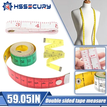 Цветная мягкая измерительная лента длиной 1,5 м, линейка для измерения одежды, линейка для измерения тела, линейка для шитья, двусторонняя плоская линейка, лента