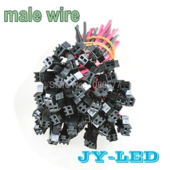 100 шт./лот, светодиодный соединительный провод длиной 10 см, 2pin, соединительный кабель с клеммами мужского типа, SMP 22awg, удлинительный проводной провод