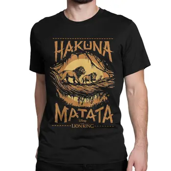 Мужские и женские футболки Disney The Lion King, потрясающие хлопковые футболки с коротким рукавом, футболки Hakuna Matata Sunset, одежда