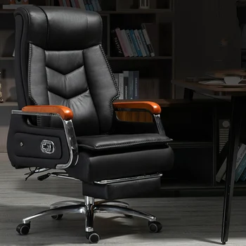 Кожаные Эргономичные Офисные кресла с Компьютерными изголовьями, Массажные Офисные кресла Для руководителей, Домашний офис LQQ20XP