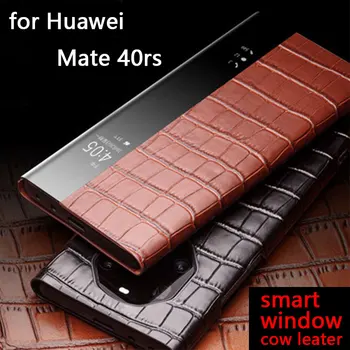 Модный Чехол Для телефона с видом из окна Huawei Mate 40rs, Роскошный Смарт-чехол Из натуральной Кожи, Откидная Сумка Для Huawei Mate40rs Mate 40 Rs