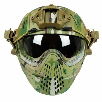 Военный Тактический шлем с маской пилота, Защитный шлем для страйкбола и пейнтбола, Уличный Армейский мотоциклетный шлем CS Wargame, 13 цветов