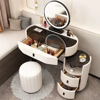Современный Туалетный столик для Спальни Туалетный Столик Стеклянный Столик Комод Для Спальни Шкаф Для Хранения Комодов Столик с Зеркалом Столик Для Макияжа