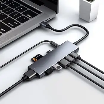 USB-концентратор Док-станция Usb C, совместимая с HDMI, USB3.0, Мульти-концентратор, док-станция USB с несколькими портами, Портативный Удлинитель Usbc Для Ноутбука Macbook
