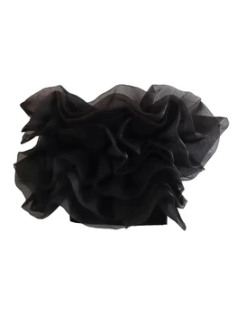 Летний Женский Черно-белый Скраб для груди, Прозрачный Сетчатый Марлевый дизайн с цветочной вышивкой, Сексуальный топ с открытой спиной и талией