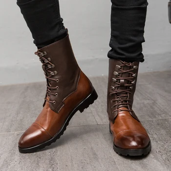 Мужские ботинки Golden Sapling в стиле Ретро, Классическая обувь в западном Стиле, Мужские Модные ботинки 