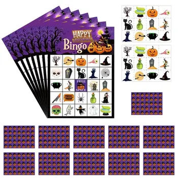 Набор для игры в бинго на Хэллоуин, настольная игра в бинго для детей, универсальный игровой инструмент для вечеринок на Хэллоуин Дома и в классе