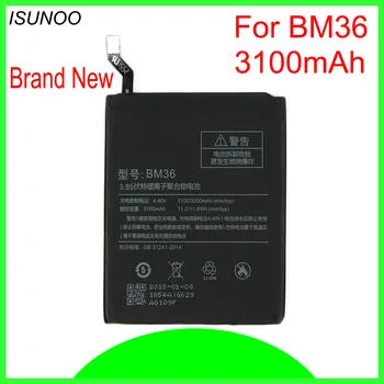 ISUNOO 5 шт./лот, 3,85 В, 3100 мАч, BM36, Аккумулятор для мобильного телефона Xiaomi, замена батареи 5S,