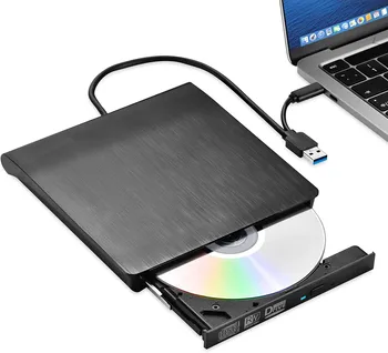 Внешний DVD-плеер USB 3,0 Портативный привод DVD RW для записи компакт-дисков, Совместимый С MacBook Pro 13,6 2020 M1 Macbook Air 13 A2337 Pro 16