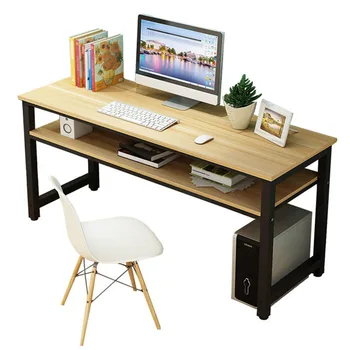 Стабильный длинный стол в офисе, Компьютерные столы, устойчивые к царапинам и износу, Двойное хранилище, Большая емкость, Кабинет, Домашнее хозяйство