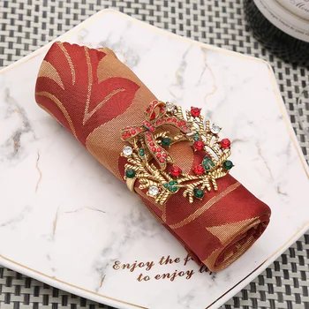 10шт Рождественская елка кольцо для салфеток лось металлическая снежинка пряжка для салфеток металлическое кольцо тканевое кольцо