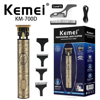 Электрическая Машинка для стрижки волос Kemei KM-700D, Триммер для Парикмахерской, Профессиональная Машинка Для Стрижки волос, Беспроводной Триммер