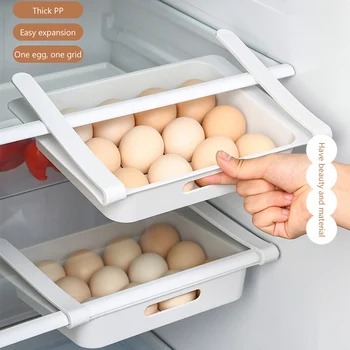 Подвесной Органайзер для холодильника с рифленым дизайном, Выдвижной Холодильник, Более четкие Многофункциональные Аксессуары для холодильников Большой емкости