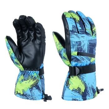 Мужские и женские зимние теплые лыжные перчатки с сенсорным экраном, водонепроницаемые, с плюшевой подкладкой, для холодной погоды, для велоспорта на открытом воздухе, нескользящий сноуборд